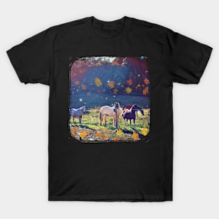 Horses, fall, autumn lovely fall time T-Shirt